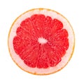 Grapefruit piece isolated on white background. Fresh fruit. With clipping path. Grapefruit slice. Top view. Royalty Free Stock Photo