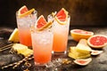 Grapefruit and pineapple cocktail