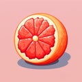 Grapefruit Pixel Art: 8-bit Style Game Item