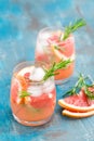 Grapefruit and rosemary gin cocktail, refreshing drink