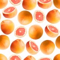 Grapefruit seamless pattern.