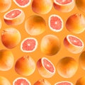 Grapefruit seamless pattern.