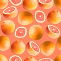 Grapefruit seamless pattern.