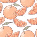 Grapefruit seamless pattern Royalty Free Stock Photo