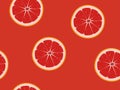 Grapefruit slices seamless juicy colorful fruit background vector illustration