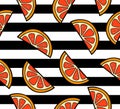 Grapefruit slices summer seamless pattern