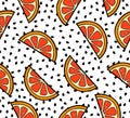Grapefruit slices summer seamless pattern