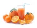 Grapefruit tangerin and orange and juice glass Royalty Free Stock Photo