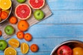 Grapefruit, tangerines, apples and oranges Royalty Free Stock Photo