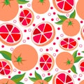 Grapefruit. Vector seamless background with grapefruits Royalty Free Stock Photo