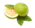 Grapefruits with green leafs