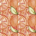 GRAPEFRUITS SEAMLESS PATTERN REPEAT TILE Royalty Free Stock Photo