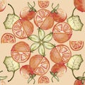 GRAPEFRUITS SEAMLESS PATTERN REPEAT TILE Royalty Free Stock Photo