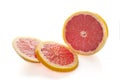 Grapefruit citrus fruit halves isolated on white background slices of grapefruit with clipping path Royalty Free Stock Photo