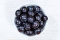 Grapes blue fruits fruit from above bowl wooden board