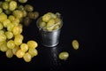 Grapes in a bucket.