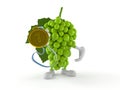 Grapes character with golden medal