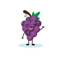grapes cute character, illustration for kids in cartoon style isolated on white background eps 10