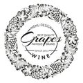Grapes design for wine menu.