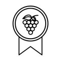 Grapes fresh fruits seal stamp Royalty Free Stock Photo