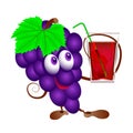 Grapes and glass of juice.