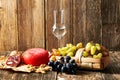 Grapes, grappa and cheese Royalty Free Stock Photo