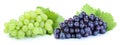 Grapes green blue fruits fruit isolated on white Royalty Free Stock Photo