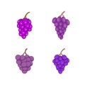 Grapes icon set, cartoon style Royalty Free Stock Photo
