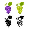 Grapes icon set Royalty Free Stock Photo