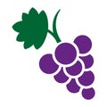 grapes with leaf flat vector icon for food apps isolated Royalty Free Stock Photo