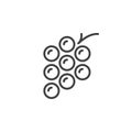 Grapes line icon, outline vector sign