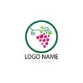 Grapes logo template vector icon illustration design Royalty Free Stock Photo