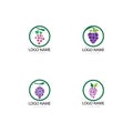 Grapes logo template vector icon illustration design Royalty Free Stock Photo