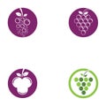 Grapes logo template vector icon illustration design. Royalty Free Stock Photo