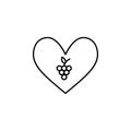 grapes lover heart icon. Element of Valentine\'s Day icon for mobile concept and web apps. Detailed grapes lover heart icon can