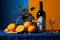 Grapes orange group vintage drink gourmet winemaker alcohol blue bottle healthy vine wine