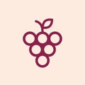 Grapes outline icon in flat design style. Grape linear symbol, vector illustration Royalty Free Stock Photo