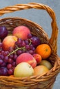 Grapes, peach, plums, harvest Royalty Free Stock Photo