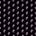 Grapes Seamless Pattern isolated on black background Royalty Free Stock Photo
