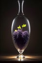 A bunch of grapes inside a glass jar generated by AI