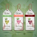 Grapes or Wine concept design. Set of stickers