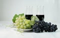 Grapes wine glasses Royalty Free Stock Photo