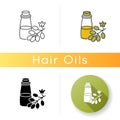 Grapeseed oil icon. Organic ingredient for haircare product. Vegan hair conditioner. Natural cosmetic for hair treatment