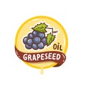 Grapeseed oil logo natural product vector emblem