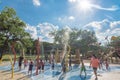 Children splash pad or spray ground Parr Park, Grapevine, Texas, USA