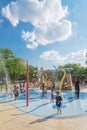 Children splash pad or spray ground Parr Park, Grapevine, Texas, USA