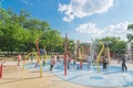 Children splash pad or spray ground Parr Park, Grapevine, Texas, USA