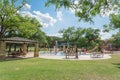 Children splash pad or spray ground Parr Park, Grapevine, Texas, USA