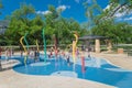 Children splash pad or spray ground Parr Park, Grapevine, Texas, USA