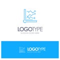 Graph, Analysis, Analytic, Analytics, Chart, Data Blue outLine Logo with place for tagline Royalty Free Stock Photo